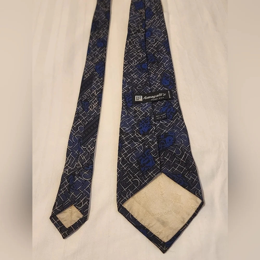 Fumagalli's 100% Silk Blue and Black Men's Tie